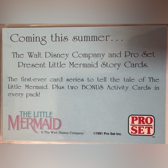 1991 Disney Little Mermaid Story Cards Announcement - Picture 2 of 2